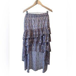 A Beautiful Soul Skirt Womens 2X Floral Layered Hi-Low Skirt